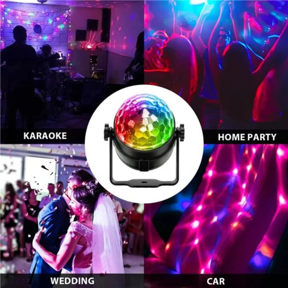 [3-Pack] Party Lights, 7 Colors Sound Activated Stage Light with Remote Control